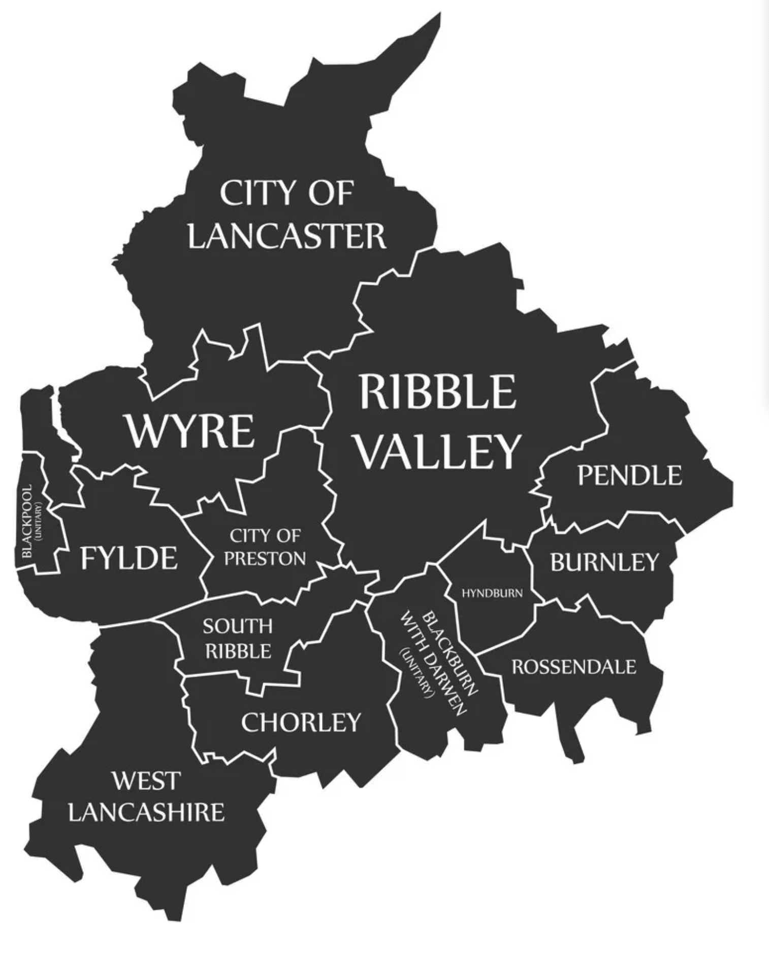 Area covered, Lancashire